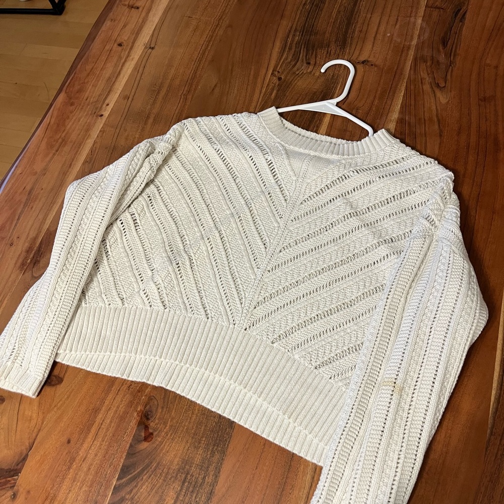 Old Navy Cropped Cream Sweater